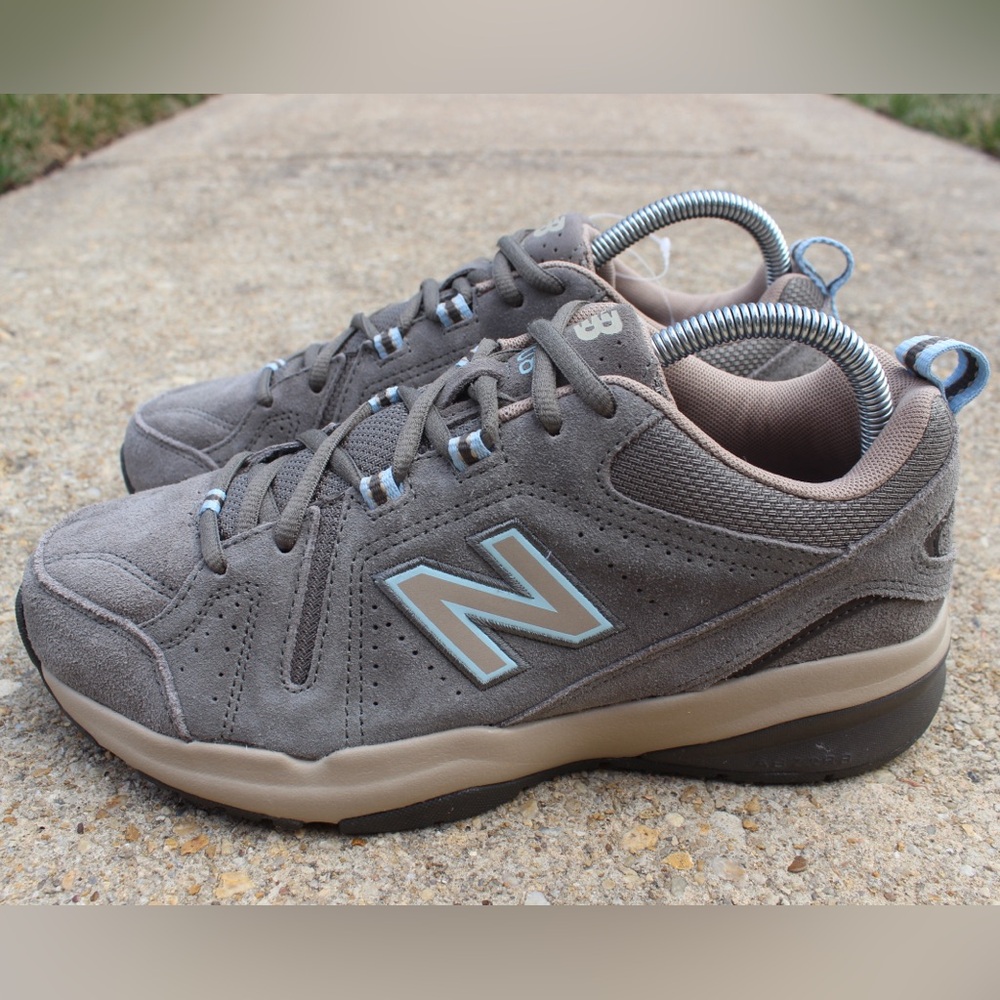 Women's New Balance 608v5 Training Sneakers Grey/Brown Sz 8.5 Wide